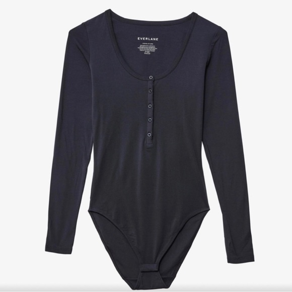 Everlane Tops - Everlane The Henley Bodysuit Black NWT